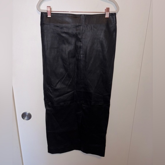 SPRWMN Black Leather Pencil Midi Skirt - Picture 4 of 6